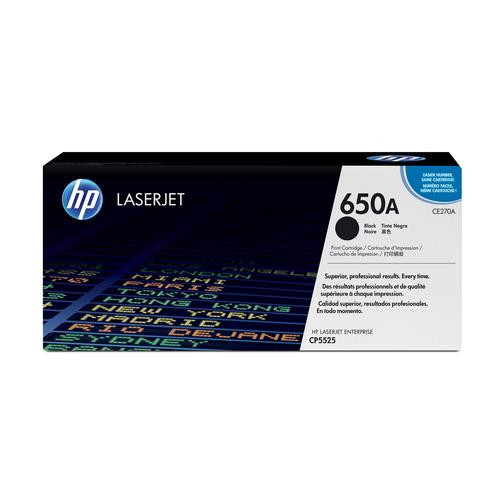 HP 650A toner LaserJet noir authentique - CE270A