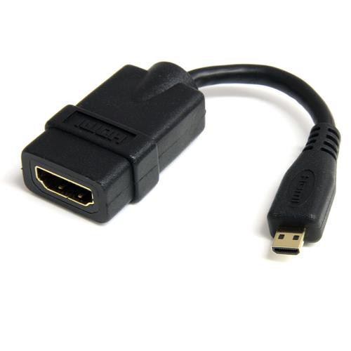 StarTech.com Câble adaptateur HDMI haute vitesse de 12cm - HDMI vers Micro HDMI - F/M - Noir - HDADFM5IN