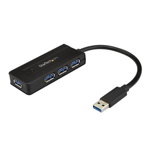 StarTech.com Hub USB 3.0 - Dock 4 Ports SuperSpeed 5Gbps avec Charge Rapide USB 3.2 Gen 1 Type-A pour PC Fixe/Portable - Alimentation par Bus USB ou Auto-Alimenté Mini/Compact - Noir - ST4300MINI