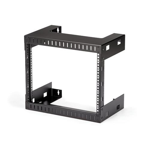 StarTech.com Rack Réseau Mural 8U à 2 Montants, Rack Serveur 19" à Cadre Ouvert, Profondeur 12", Rack de Données Mural pour IT/AV/Panneau de Patch/Equipement IT - Écrou et Vis de Cage Inclus - RK812WALLO