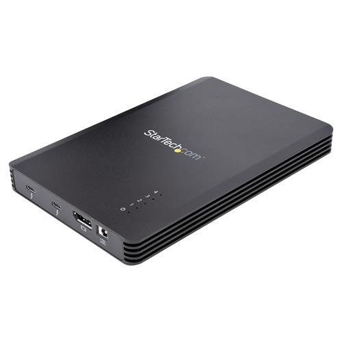 StarTech.com Boîtier SSD M.2 NVMe Thunderbolt 3 à 4 Baies - Boîtier Disque Dur Externe 1 DisplayPort vidéo et 2 Ports TB3 Downstream - Boîtier pour Disque Dur - Boîtier SSD Externe, 40Gbps, Alimentation 72W - M2E4BTB3
