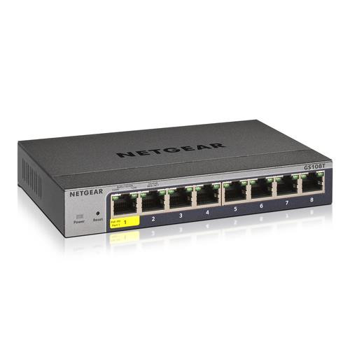 NETGEAR GS108T-300 Géré L2 Gigabit Ethernet (10/100/1000) Gris - GS108T-300NAS
