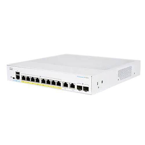 Cisco CBS350 Géré L3 Gigabit Ethernet (10/100/1000) Connexion Ethernet, supportant l'alimentation via ce port (PoE) 1U Noir, Gris - CBS350-8P-2G-NA