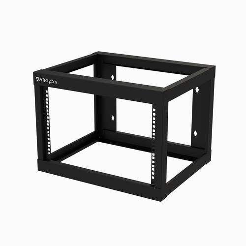 StarTech.com Rack Réseau Mural 6U à 2 Montants, Rack Serveur 19" à Cadre Ouvert, Profondeur 18", Rack de Données Mural pour IT/AV/Panneau de Patch/Equipement IT - Écrou et Vis de Cage Inclus - RK619WALLO