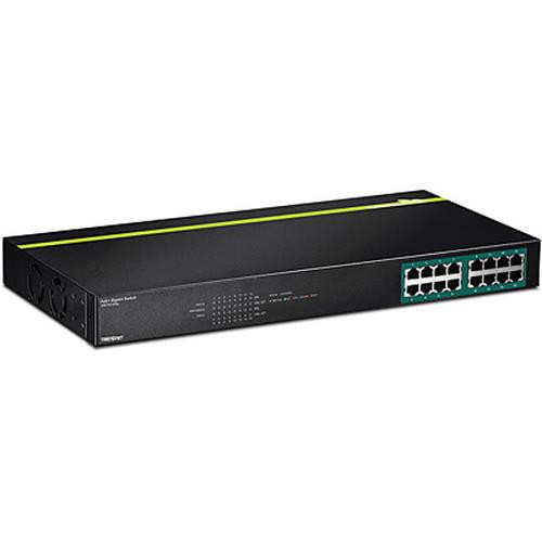 Trendnet  commutateur réseau Non-géré L2 Gigabit Ethernet (10/100/1000) Connexion Ethernet, supportant l'alimentation via ce port (PoE) 1U Noir - TPE-TG160G