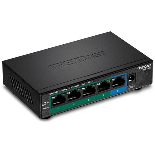 Trendnet  commutateur réseau Non-géré Gigabit Ethernet (10/100/1000) Connexion Ethernet, supportant l'alimentation via ce port (PoE) Noir - TPE-TG52