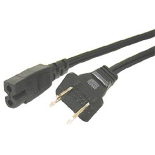 C2G Polarized 2-slot Power Cord, Black 6ft Noir 1,83 m - 27399