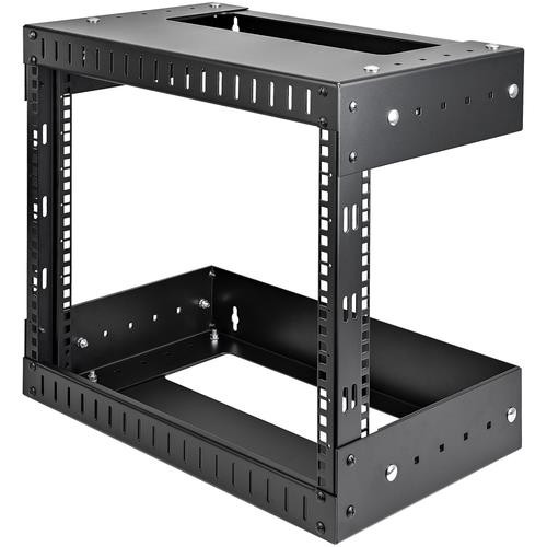 StarTech.com Rack Réseau Mural 8U à 2 Montants, Rack Serveur 19" à Cadre Ouvert avec Profondeur Ajustable, Rack de Données Mural pour IT/AV/Panneau de Patch/ Equipement IT - Écrous et Vis de Fixation Inclus - RK812WALLOA