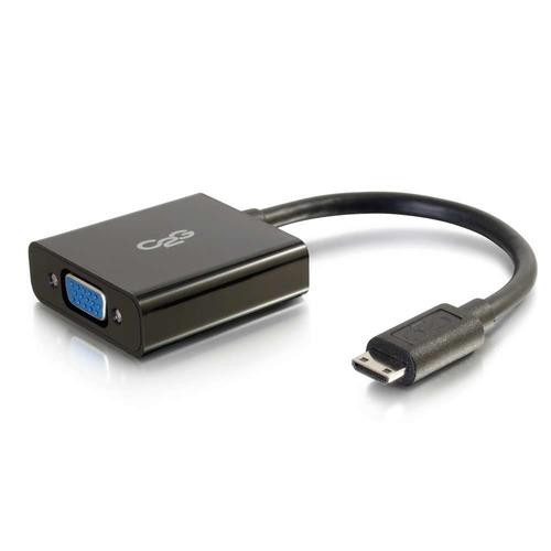 C2G  câble vidéo et adaptateur 0,2032 m Mini-HDMI VGA (D-Sub) Noir - 41353
