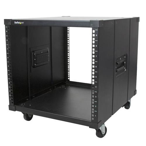 StarTech.com Rack 9U à Châssis Ouvert avec Roulettes - Armoire Portable à 4 Montants et 23" de Profondeur pour Équipement Réseau, Données et Serveur 19" - Capacité de 99kg - RK960CP