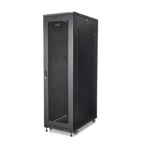 StarTech.com Rack Serveur 42U à 4 Montants, Rack de Données 19" pour Ordinateur / AV / Équipement IT, Rack Serveur avec Roulettes, Armoire Réseau Industrielle Pleine Taille - RK4236BKB