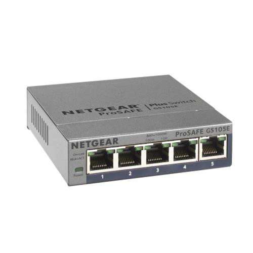 NETGEAR GS105E Géré L2/L3 Gigabit Ethernet (10/100/1000) Gris - GS105E-200NAS