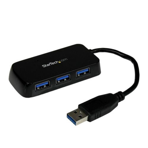 StarTech.com Hub USB 3.0 (5Gbps) à 4 ports avec câble intégré - Noir - ST4300MINU3B
