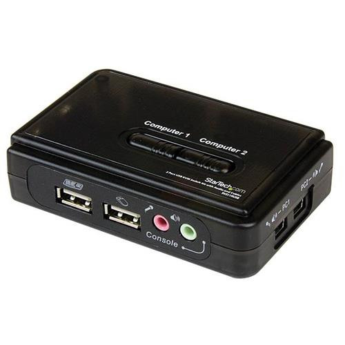 StarTech.com Kit commutateur KVM USB VGA à 2 ports avec audio et câbles - Switch KVM - Noir - SV211KUSB