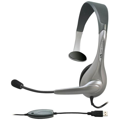 Cyber Acoustics  écouteur/casque Avec fil Bureau/Centre d'appels USB Type-A Noir, Argent - AC-840