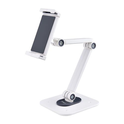 StarTech.com Support de Tablettes Réglable pour Bureau - Support Mural - Capacité 1kg - Support Universel Ergonomique et Articulé pour Tablettes - Support Tablette sur Pied Pivotant/Rotatif - ADJ-TABLET-STAND-W