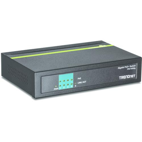Trendnet TPE-TG50g Non-géré Gigabit Ethernet (10/100/1000) Connexion Ethernet, supportant l'alimentation via ce port (PoE) Noir - TPE-TG50G
