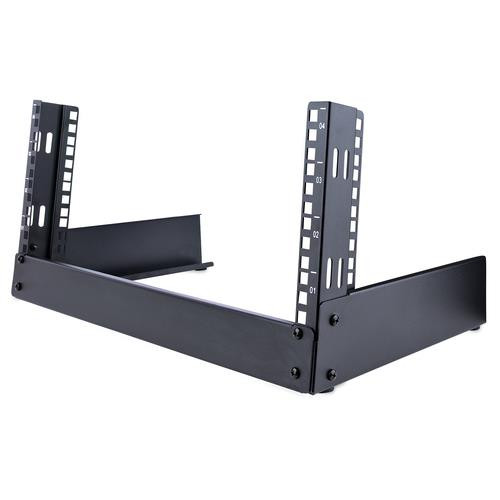 StarTech.com Rack 4U 19" à Cadre Ouvert - Rack Réseau Autoportant à 2 Montants pour Panneaux de Brassage/Données/Matériel Audiovisuel/IT/Communication/Studio/Bureau, Capacité de 42kg, avec Écrous et Vis de Cage - RK4OD