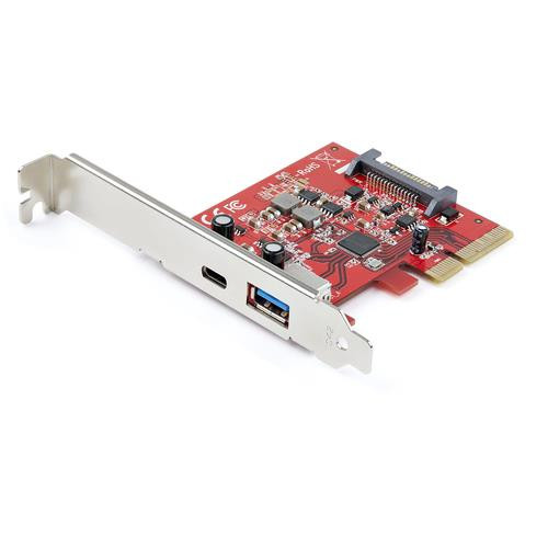 StarTech.com Carte PCIe à 2 ports - USB-A et USB-C, 10 Gbps - Adaptateur de carte contrôleur hôte PCI Express Type C / A USB 3.2 Gen 2 - Carte d'extension d'extension PCIe USB 3.2 Gen 2 - Windows, macOS, Linux - PEXUSB311AC3