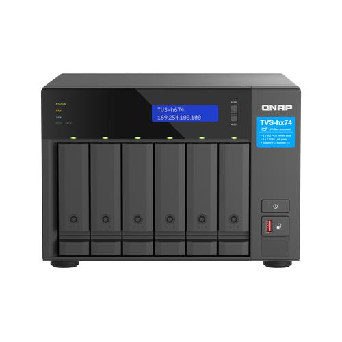 QNAP TVS-h674 NAS Tower Intel® Core™ i3 i3-12100 16 Go DDR4 0 To QuTS hero Noir - TVS-H674-I3-16G-US