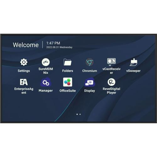 Viewsonic  Écran d'affichage dynamique 190,5 cm (75") Wifi 450 cd/m² 4K Ultra HD Noir Intégré dans le processeur Android 11 - CDE7530