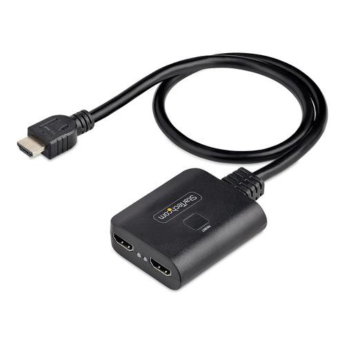 StarTech.com Répartiteur HDMI 2 Ports - Vidéo HDMI 2.0 4K 60Hz - Répartiteur HDMI 4K 1 Entrée 2 Sorties - Répartiteur 1x2 Affichage/Sortie HDMI, HDR/HDCP - Splitter avec Câble HDMI Intégré de 50 cm - HDMI-SPLITTER-4K60UP