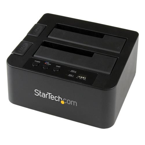 StarTech.com Duplicateur de Disque Dur à 2 Baies, Cloneur/Copieur Autonome USB 3.0 (5 Gbps) / eSATA vers 2,5/3,5" SATA III HDD/SSD, Station d'accueil pour Disque Dur, Cloneur de Disque Dur - SDOCK2U33RE