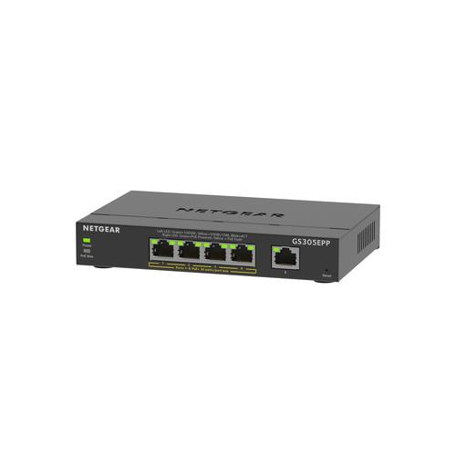 NETGEAR GS305EPP Géré L2/L3 Gigabit Ethernet (10/100/1000) Connexion Ethernet, supportant l'alimentation via ce port (PoE) Noir - GS305EPP-100NAS