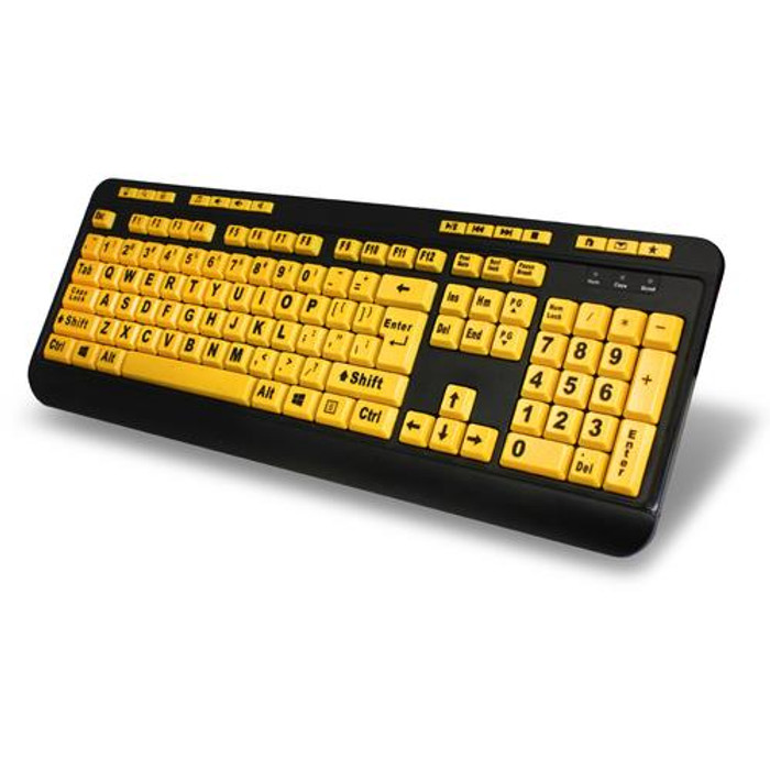Adesso  clavier USB QWERTY Anglais Noir, Jaune - AKB-132UY