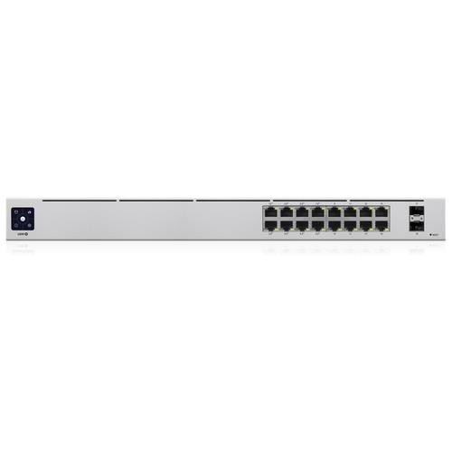 Ubiquiti UniFi 16-Port PoE Géré L2/L3 Gigabit Ethernet (10/100/1000) Connexion Ethernet, supportant l'alimentation via ce port (PoE) 1U Argent - USW-16-POE