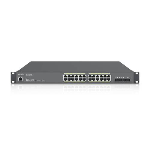EnGenius  commutateur réseau Géré L2 Gigabit Ethernet (10/100/1000) Connexion Ethernet, supportant l'alimentation via ce port (PoE) 1U Noir - ECS1528FP