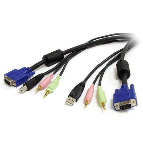 StarTech.com 10 ft 4-in-1 USB, VGA, Audio, and Microphone KVM Switch Cable câble kvm Noir 3,05 m - USBVGA4N1A10