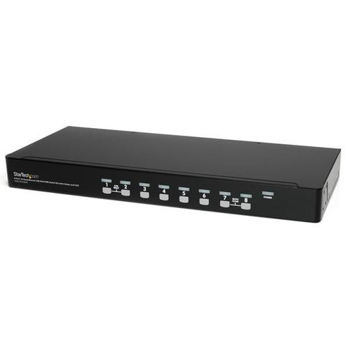 StarTech.com Kit de commutateur KVM USB à montage sur rack 1U 8 ports avec affichage à l'écran et câbles - SV831DUSBUK