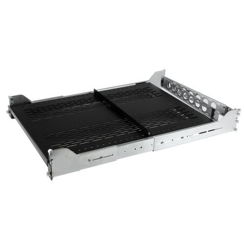 StarTech.com Étagère Coulissante Ventilée 2U pour Rack Serveur avec Bras de Gestion des Câbles - Profondeur de Montage Réglable de 70,3 à 80,2cm - 22,6kg - Étagère pour Plateau de Serveur 19" pour Rack d'Équipement - Profondeur 61cm - UNISLDSHF192
