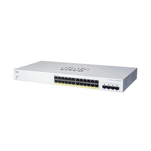Cisco CBS220-24FP-4G Géré L2 Gigabit Ethernet (10/100/1000) Connexion Ethernet, supportant l'alimentation via ce port (PoE) Blanc - CBS220-24FP-4G-NA