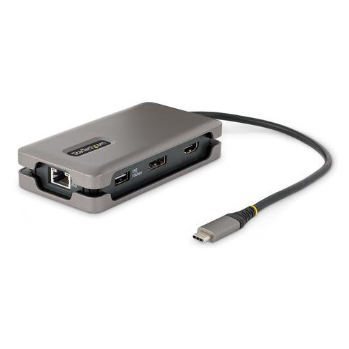 StarTech.com Adaptateur Multiport USB-C - 4K 60Hz HDMI/DP - Hub USB 3 Ports - 100W Power Delivery Pass-Through, GbE, Mini Station d'Accueil/Docking Station avec Chargeur - Adaptateur USB C vers HDMI, Câble de 30cm - DKT31CDHPD3