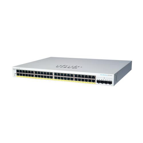 Cisco CBS220-48FP-4X Géré L2 Gigabit Ethernet (10/100/1000) Connexion Ethernet, supportant l'alimentation via ce port (PoE) Blanc - CBS220-48FP-4X-NA