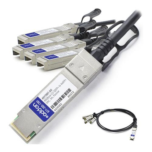 AddOn Networks 3m QSFP+ - 4 x SFP+ câble InfiniBand et à fibres optiques QSFP+ 4xSFP+ Noir - 49Y7887-AO