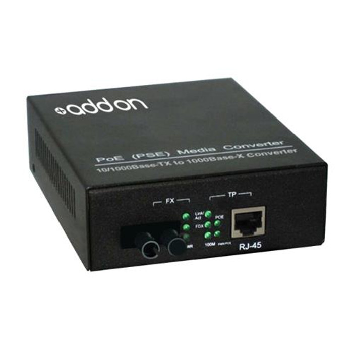 AddOn Networks 1000Base-TX(RJ45) to 1000Base-XU(ST), 1310/1550nm convertisseur de support réseau 1000 Mbit/s Monomode Noir - ADD-GMCP-BX-UST