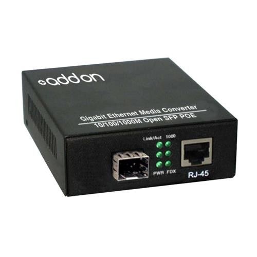 AddOn Networks  convertisseur de support réseau 1000 Mbit/s Noir - ADD-GMC-SFP-POE