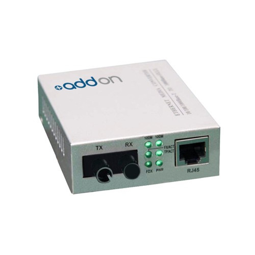 AddOn Networks 100Base-TX(RJ45) to 100Base-XD(ST), SMF convertisseur de support réseau 100 Mbit/s 1550 nm Monomode Argent - ADD-FMC-BX-DST