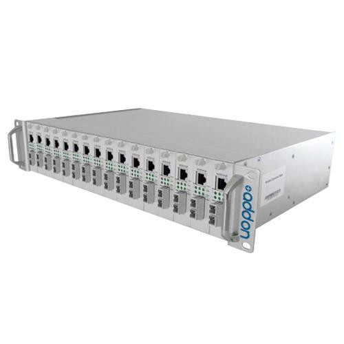 AddOn Networks  convertisseur de support réseau 1000 Mbit/s Multimode, Monomode Gris - ADD-RACK-16