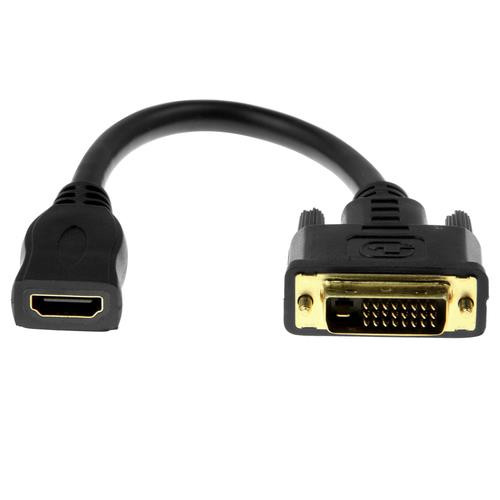 Rocstor  câble vidéo et adaptateur 0,2 m DVI HDMI Type A (Standard) Noir - Y10C123-B1