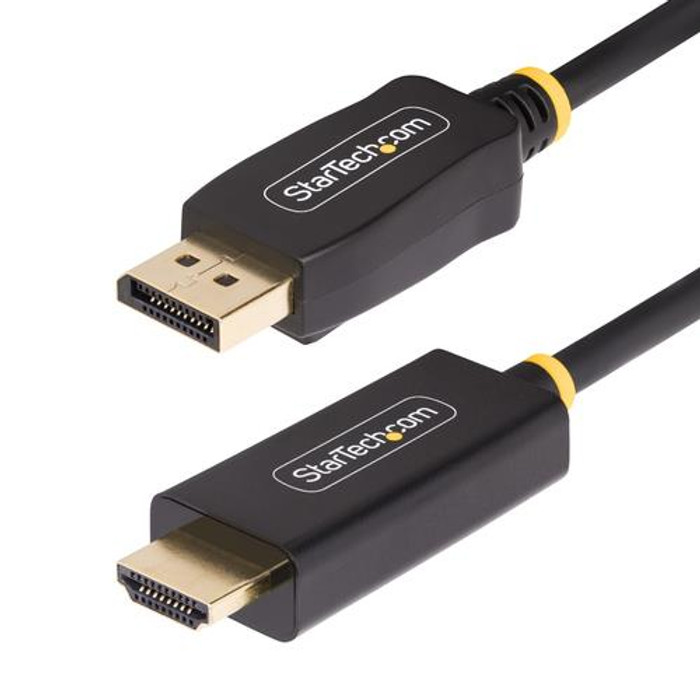StarTech.com Câble Adaptateur DisplayPort vers HDMI de 2m, 4K 60Hz avec HDR, Adaptateur DP vers HDMI 2.0b, Convertisseur Vidéo Actif, Ordinateur DisplayPort vers Moniteur HDMI - 6F-DP-HDMI-4K60-HDR