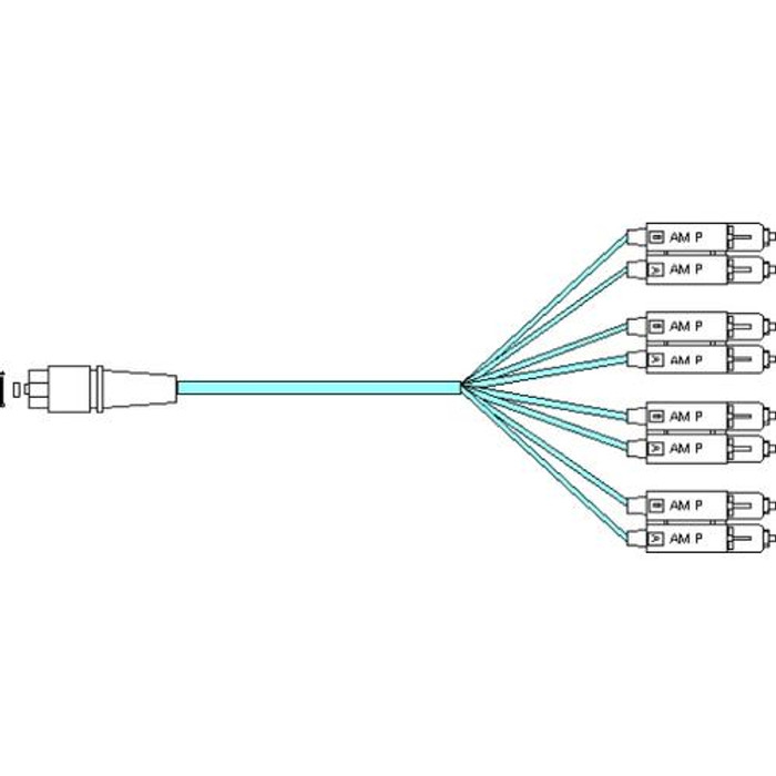 AddOn Networks 10m, MPO - 4SC câble InfiniBand et à fibres optiques LC MPO/MTP Bleu - ADD-MPO-4SC10M5OM3