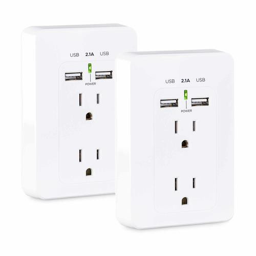 CyberPower  prise de courant 2 x USB A + 2 x NEMA 5-15 Blanc - MP18HO007
