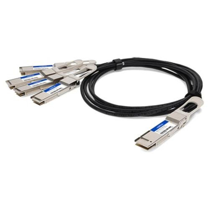 AddOn Networks  câble InfiniBand et à fibres optiques 1 m 4xQSFP56 QSFP-DD Noir, Argent - Q400G-4Q56G-PDAC1M-AO