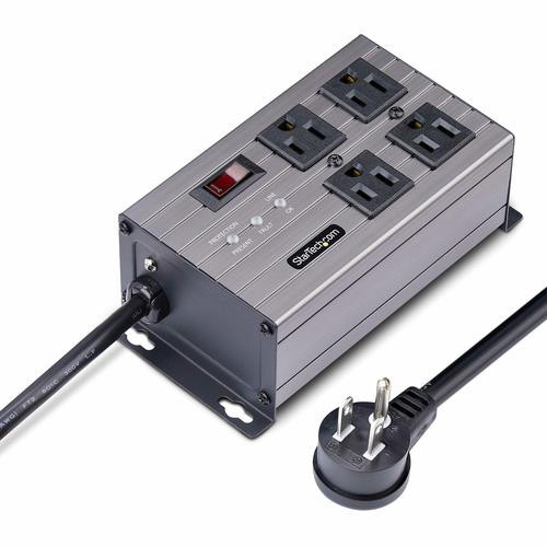 StarTech.com  unité de distribution d'énergie 4 sortie(s) CA Gris - 4N515S8-POWER-STRIP