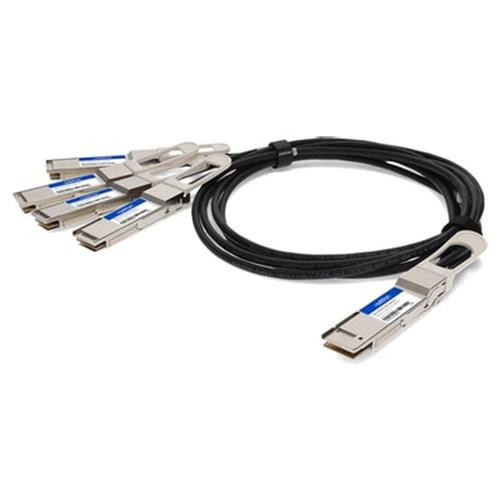 AddOn Networks  câble InfiniBand et à fibres optiques 2 m 4xQSFP56 QSFP-DD Noir, Argent - QDD-4QSFP56-400-CU2M-AO