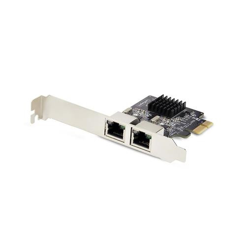 StarTech.com Carte Réseau PCIe Gigabit à 2 Ports, Carte NIC PCI Express 10/100/1000Mbps, Double Realtek RTL8111H, Fonctionne avec Windows et Linux, Conforme TAA - ST1000SPEXD4T